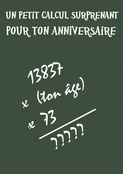 Un calcul myst&egrave;re pour ton anniversaire